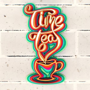 Tea Time 3D Zentangle svg, multilayer papercraft files for Cricut, layered SVG files for CNC router Laser or Cricut