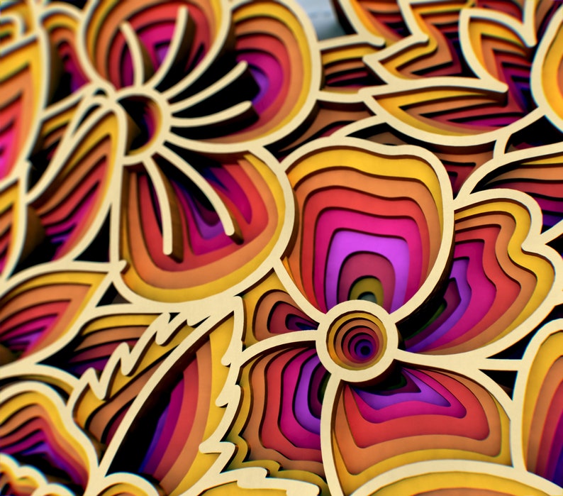 Download 3D Floral Heart Mandala SVG Files Wedding Panel Files for | Etsy