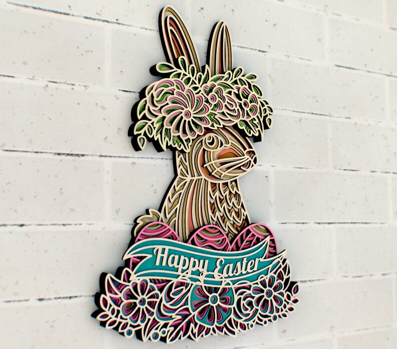 Easter Bunny 3D Mandala Svg Files, Multilayer Panel for Laser Cutting ...