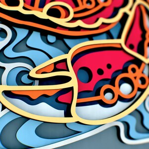 Crab 3D Mandala Svg, Multilayer Panel for Laser Cutting, Layered SVG ...