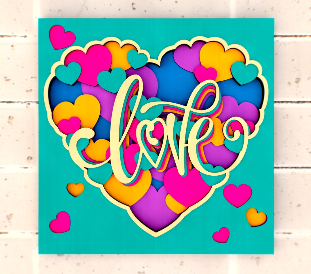 Love Heart 3D Svg Mandala Files, Multilayer Panel for Laser Cutting ...