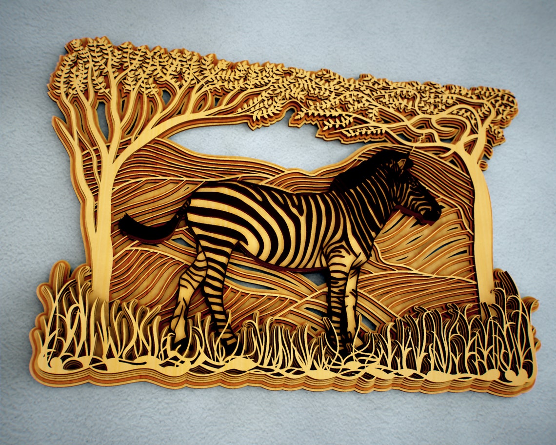 Download Savanna Multilayer SVG Zebra Horse 3D Mandala Zentangle ...