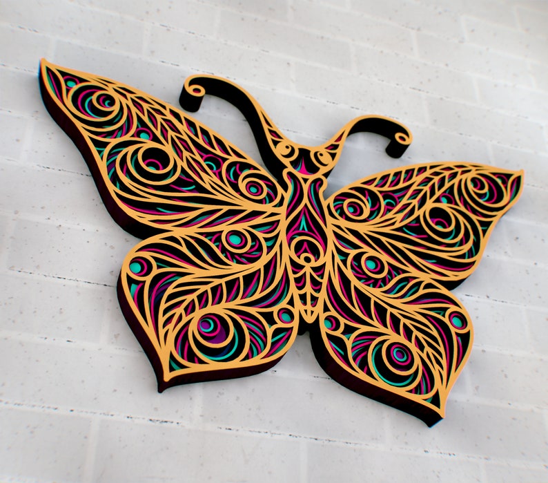 Download 3D Fruit Butterfly Zentangle SVG 3D Multilayer Panel SVG ...