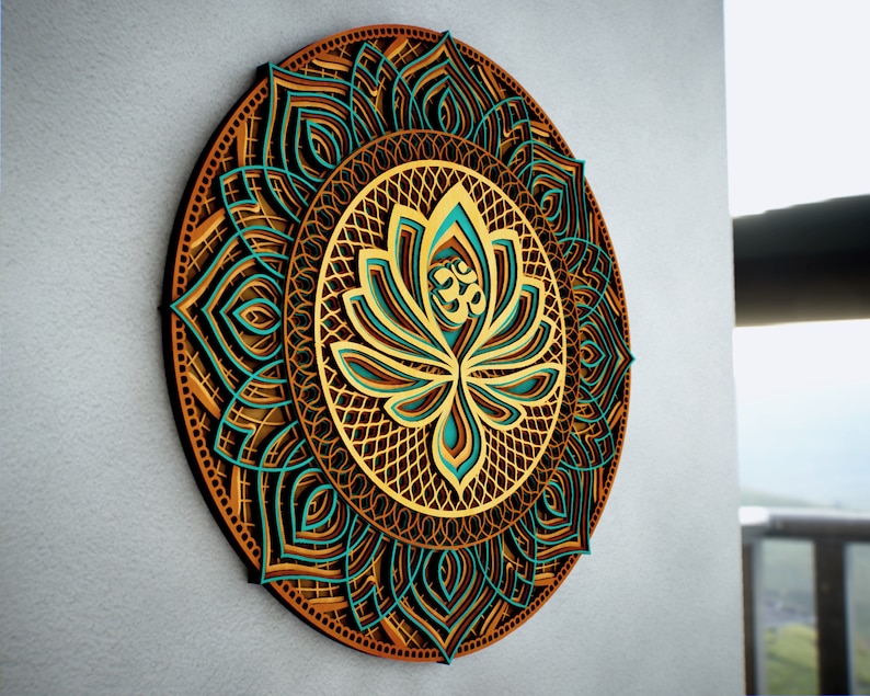 Lotus Mandala Lotos 3D Mandala SVG DFX Multilayer Cutting ...