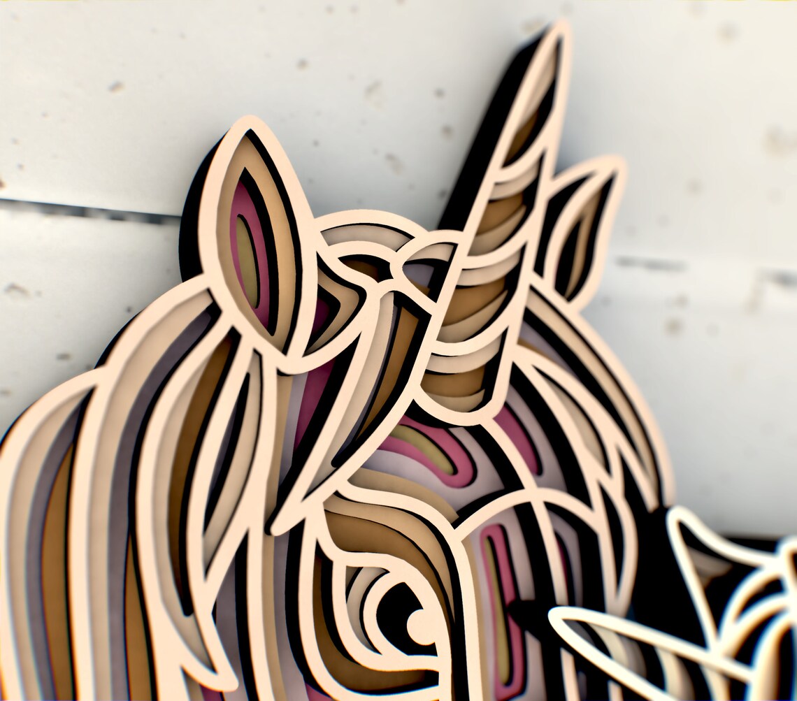 Download Unicorns Mom and Baby Mandala svg Multilayer Panel for ...