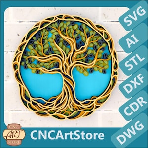 Arquivos SVG de mandala 3D de oliveira, planos de corte a laser para decoração de ano novo, Cricut, Glowforge, modelos DXF para roteador CNC, impressora 3D