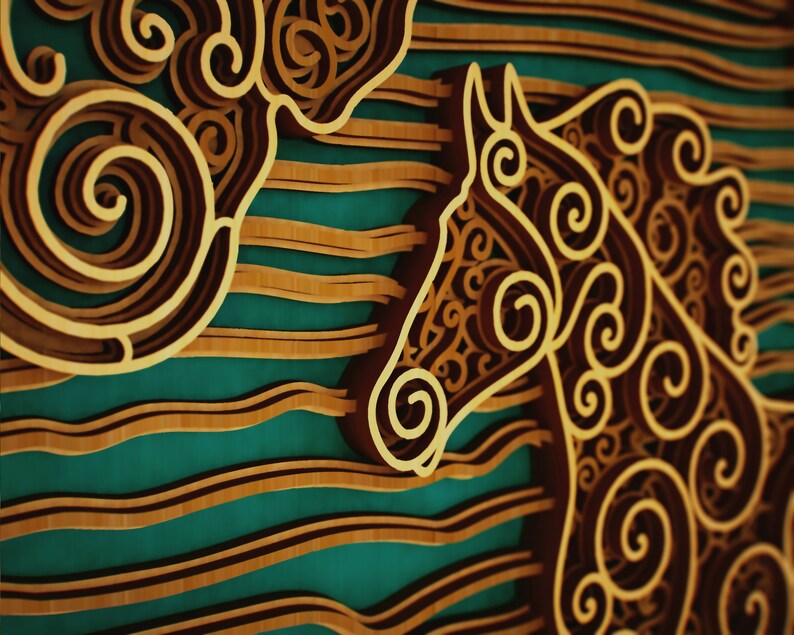Download Horse Zentangle 3D Multilayered Panel Mandala svg dxf dwg ...