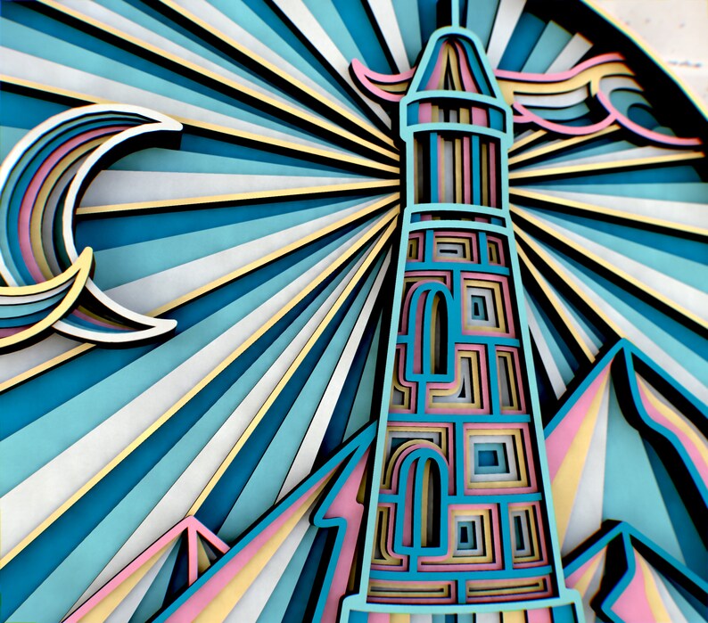 Download Lighthouse 3D Mandala SVG Files Patterns Files for Laser ...
