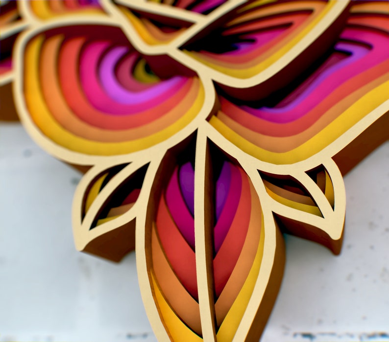 Download 3D Floral Heart Mandala SVG Files Wedding Panel Files for ...
