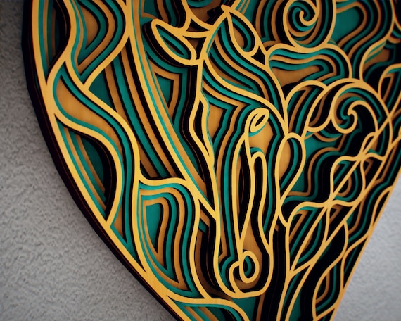 Download Horse Head Mandala Svg 3d Zentangle Multilayer Panel Svg Etsy