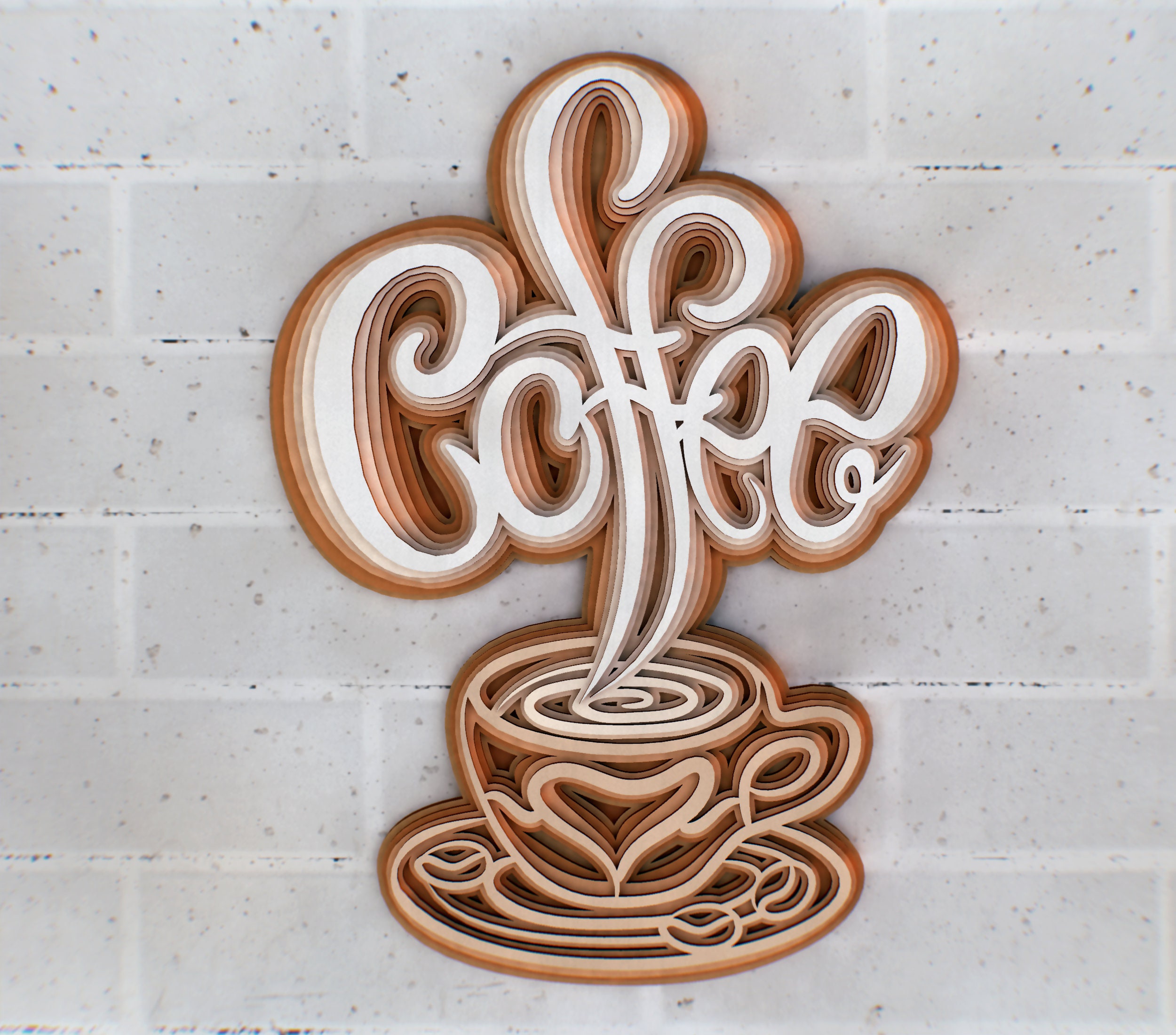 Download Cup And Coffee 3d Zentangle Svg Files Multilayer Panel For Etsy