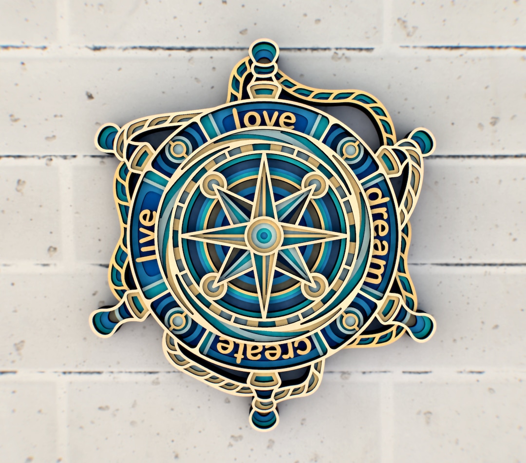 Nautical Anchor and Mandala Compass/Jpg/ Graphic by