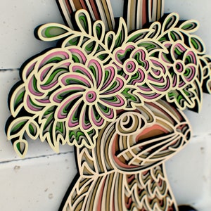 Easter Bunny 3D Mandala Svg Files, Multilayer Panel for Laser Cutting ...