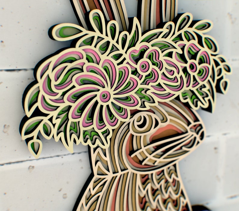 Easter Bunny 3D Mandala Svg Files, Multilayer Panel for Laser Cutting ...