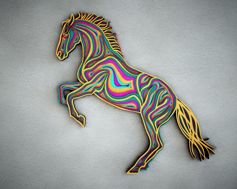 Download Horse 3D Mandala SVG files Animal Mandala Files for Laser | Etsy