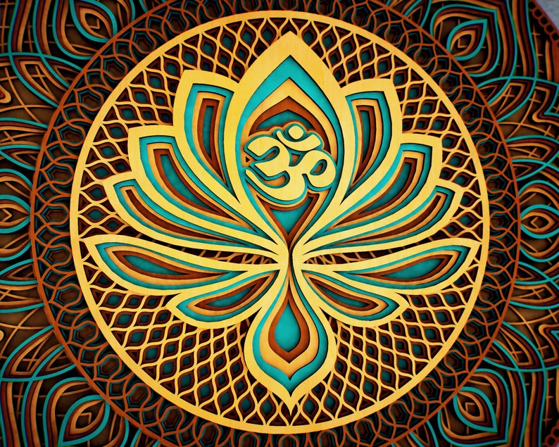 Download Lotus Mandala Lotos 3D Mandala SVG DFX Multilayer Cutting ...