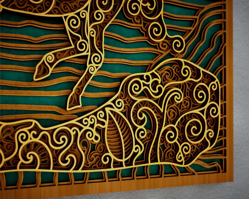 Download Horse Zentangle 3D Multilayered Panel Mandala svg dxf dwg ...