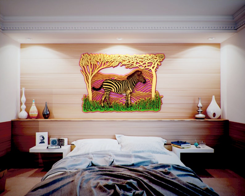 Download Savanna Multilayer SVG Zebra Horse 3D Mandala Zentangle ...