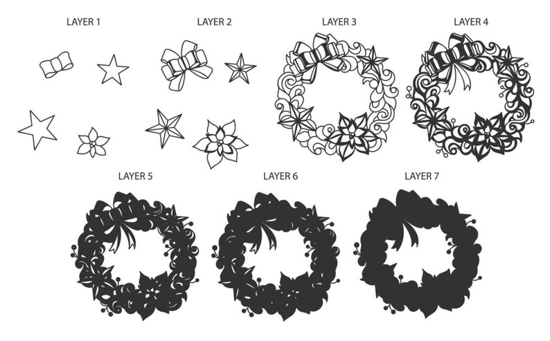 Download Christmas Wreath 3d Zentangle Svg Files Svg Files Dxf Templates For Cnc Router Multilayer Panel For Laser Cutting Blueprints Patterns Home Hobby 330 Co Il