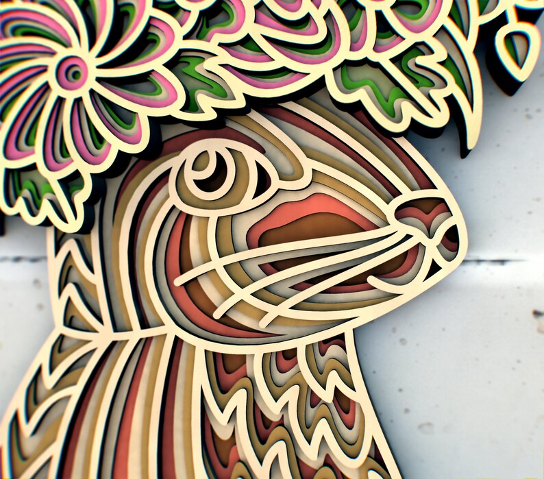 Easter Bunny 3D Mandala Svg Files, Multilayer Panel for Laser Cutting ...