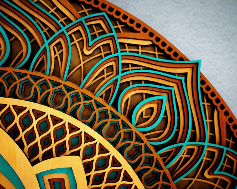 Download Lotus Mandala Lotos 3D Mandala SVG DFX Multilayer Cutting ...