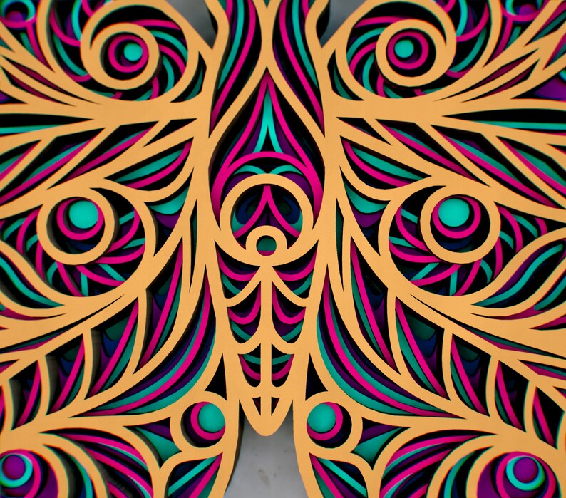 Download 3D Fruit Butterfly Zentangle SVG 3D Multilayer Panel SVG ...