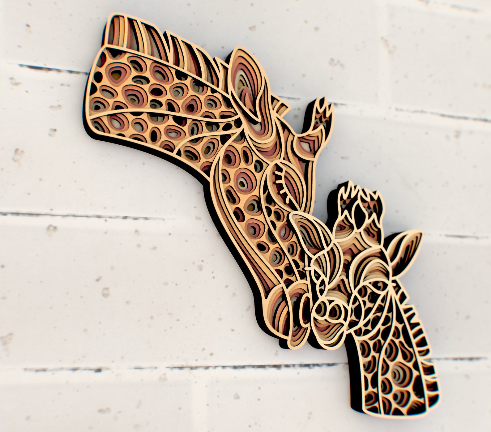 Download Giraffe Mom and Baby Mandala svg Multilayer Panel for ...