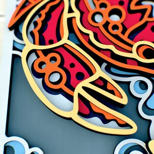 Crab 3D Mandala Svg, Multilayer Panel for Laser Cutting, Layered SVG ...