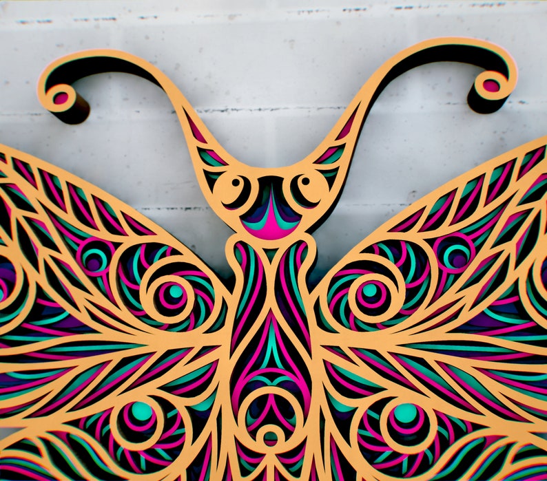 Download 3D Fruit Butterfly Zentangle SVG 3D Multilayer Panel SVG ...