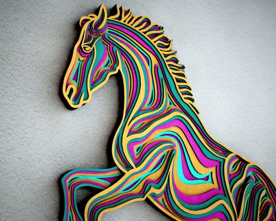 Download Horse 3d Mandala Svg Files Animal Mandala Files For Laser Etsy