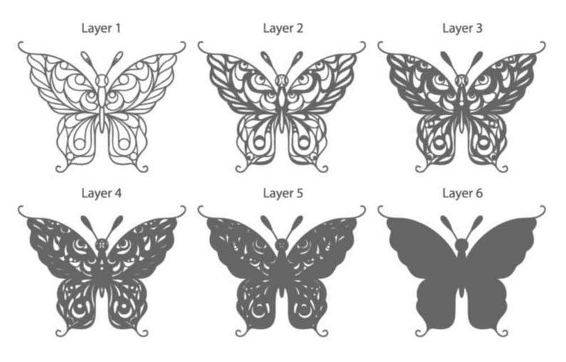 Download 3D Butterfly Mandala SVG 3D Multi Layered svg Zentangle | Etsy