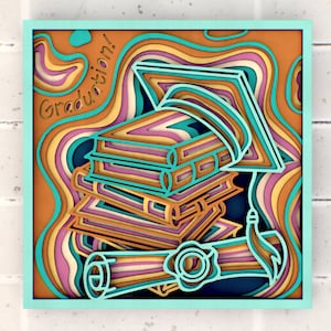 Graduation Cap 3D Svg files for Cricut or Laser cutting | SVG DXF DWG