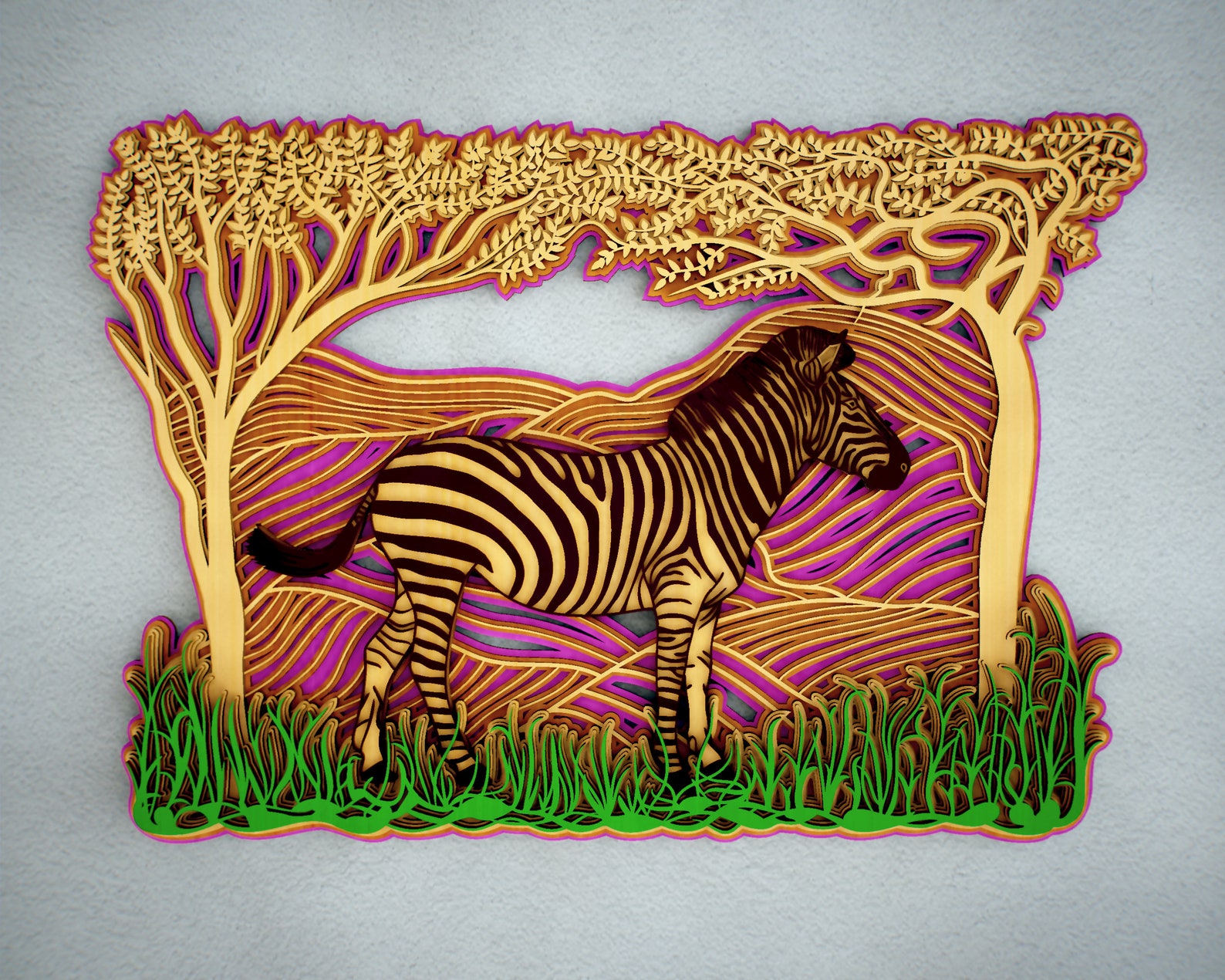 Download Savanna Multilayer SVG Zebra Horse 3D Mandala Zentangle ...