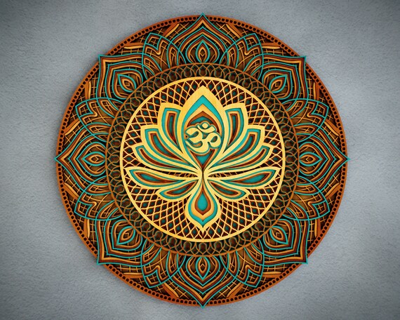 Download Lotus Mandala Lotos 3d Mandala Svg Dfx Multilayer Cutting Etsy