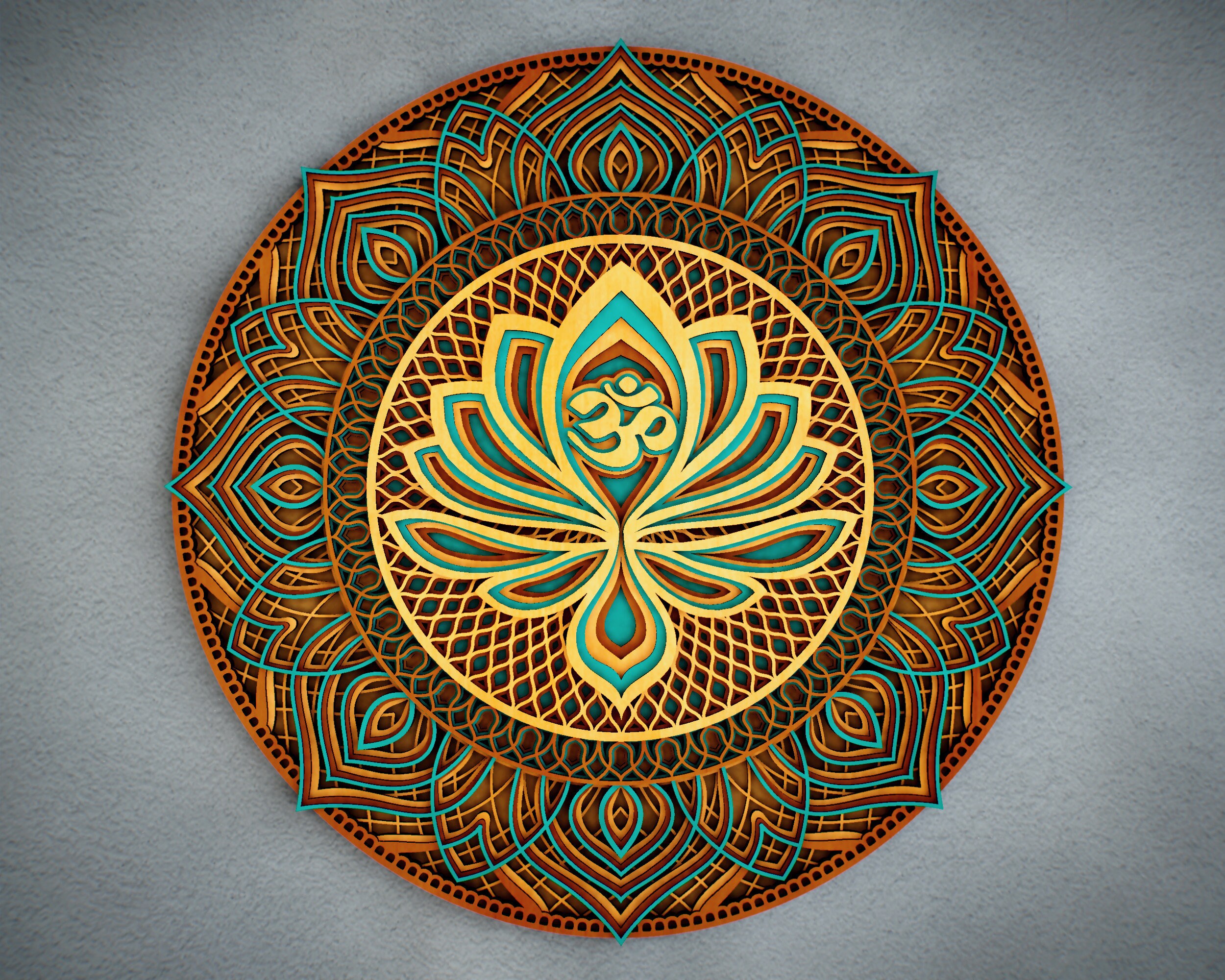 Lotus Mandala Lotos 3d Mandala Svg Dfx Multilayer Cutting Etsy