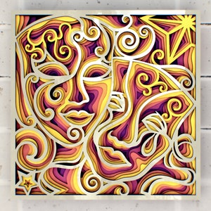 Carnaval maskers decor 3D mandala SVG-bestanden, hij en zij svg papercut voor het snijden van SVG-bestanden voor de Cricut of CNC-router