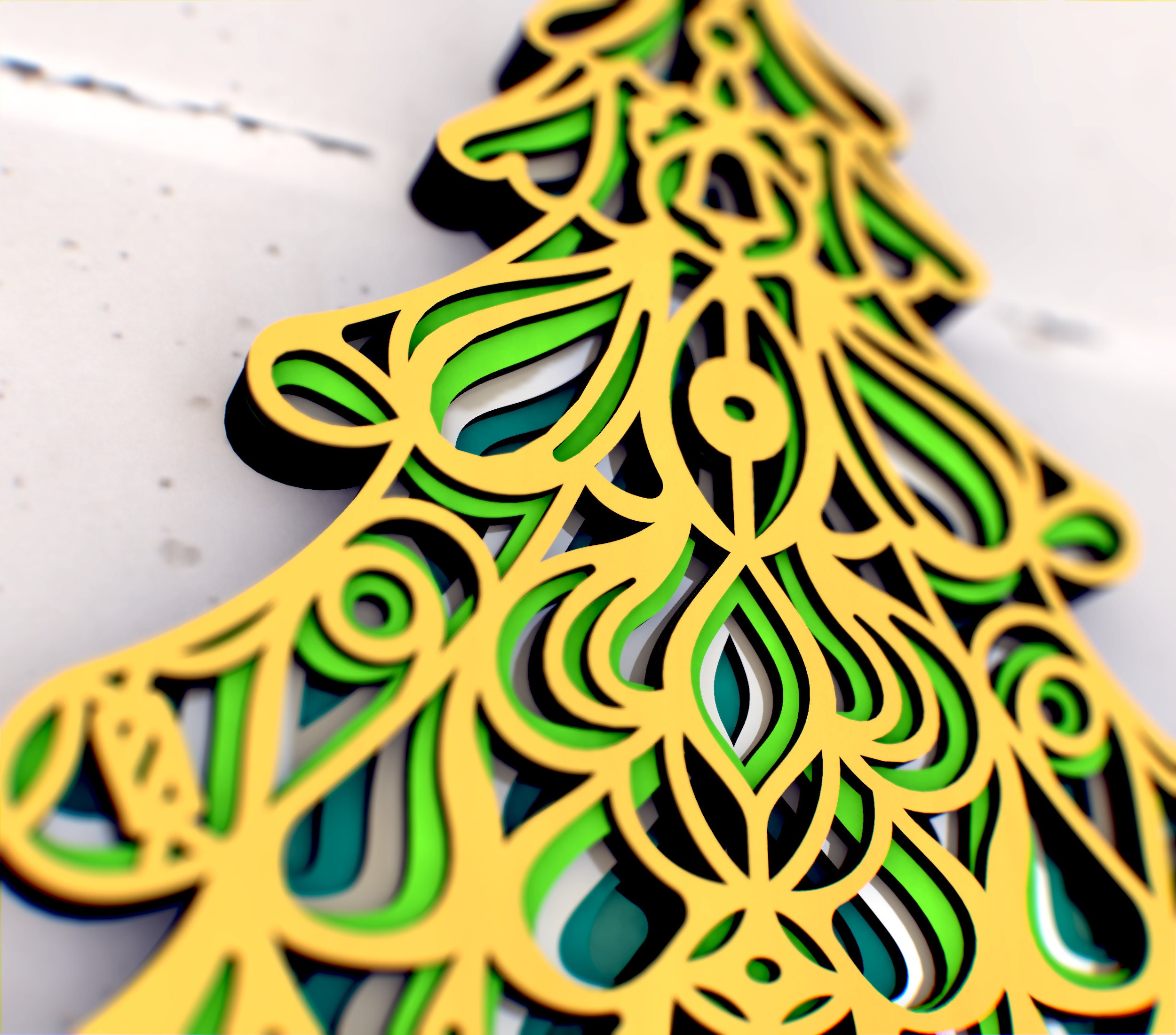 Christmas Tree With Gifts 3D Mandala Svg Files Multilayer | Etsy