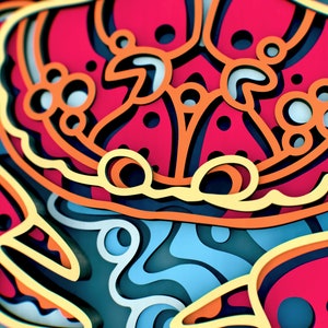 Crab 3D Mandala Svg, Multilayer Panel for Laser Cutting, Layered SVG ...