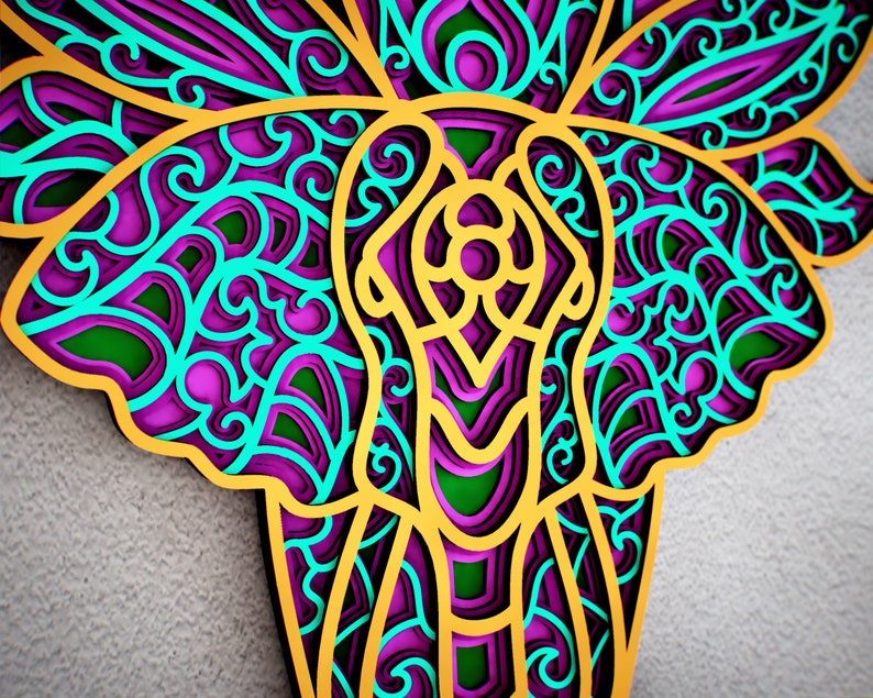 Download Elephant Zentangle SVG 3D Mandala SVG files for Cutting | Etsy