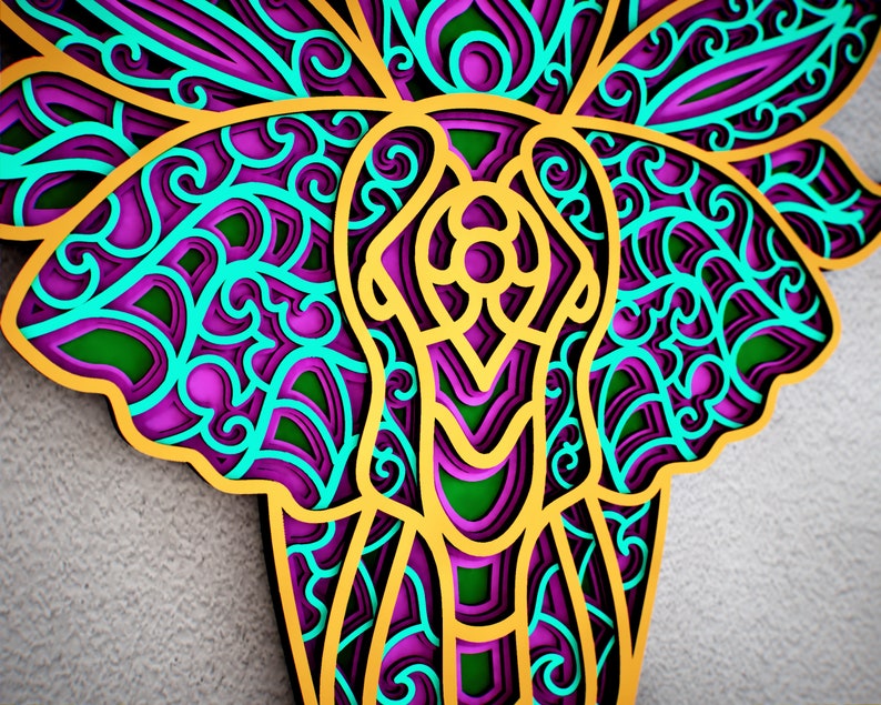 Download 3D Elephant 3D Mandala Svg - Layered SVG Cut File - Of The ...