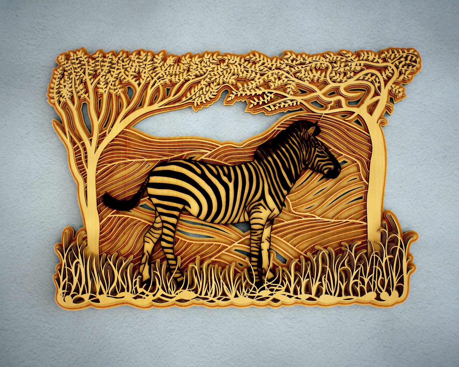 Download Savanna Multilayer SVG Zebra Horse 3D Mandala Zentangle ...