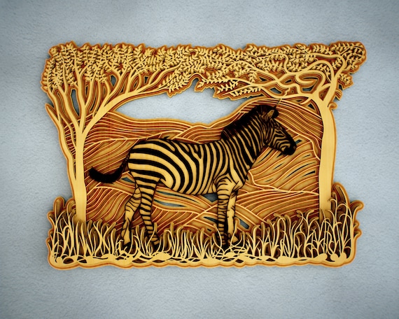 Download Savanna Multilayer Svg Zebra Horse 3d Mandala Zentangle Svg Etsy