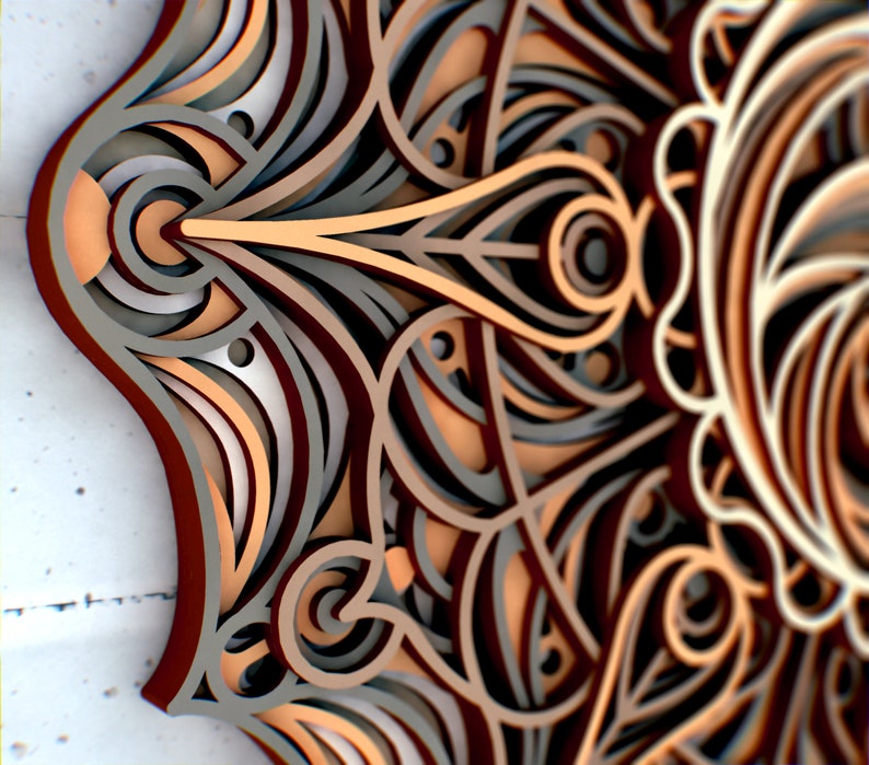 Download Yin Yang 3D Mandala svg files Multilayer Panel for Laser ...