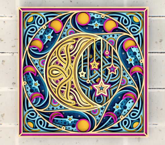 「MOON.」CLARITY ART Magnificent Celtic Moon 3D SVG Mandala Files for Cricut