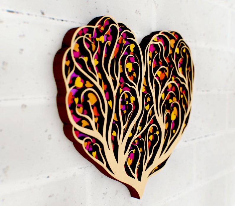 Love Tree 3D Mandala SVG Files, Wedding Panel Files for Laser Cutting, Multilayer Blueprints For CNC router, Files for Glowforge or Cricut image 8