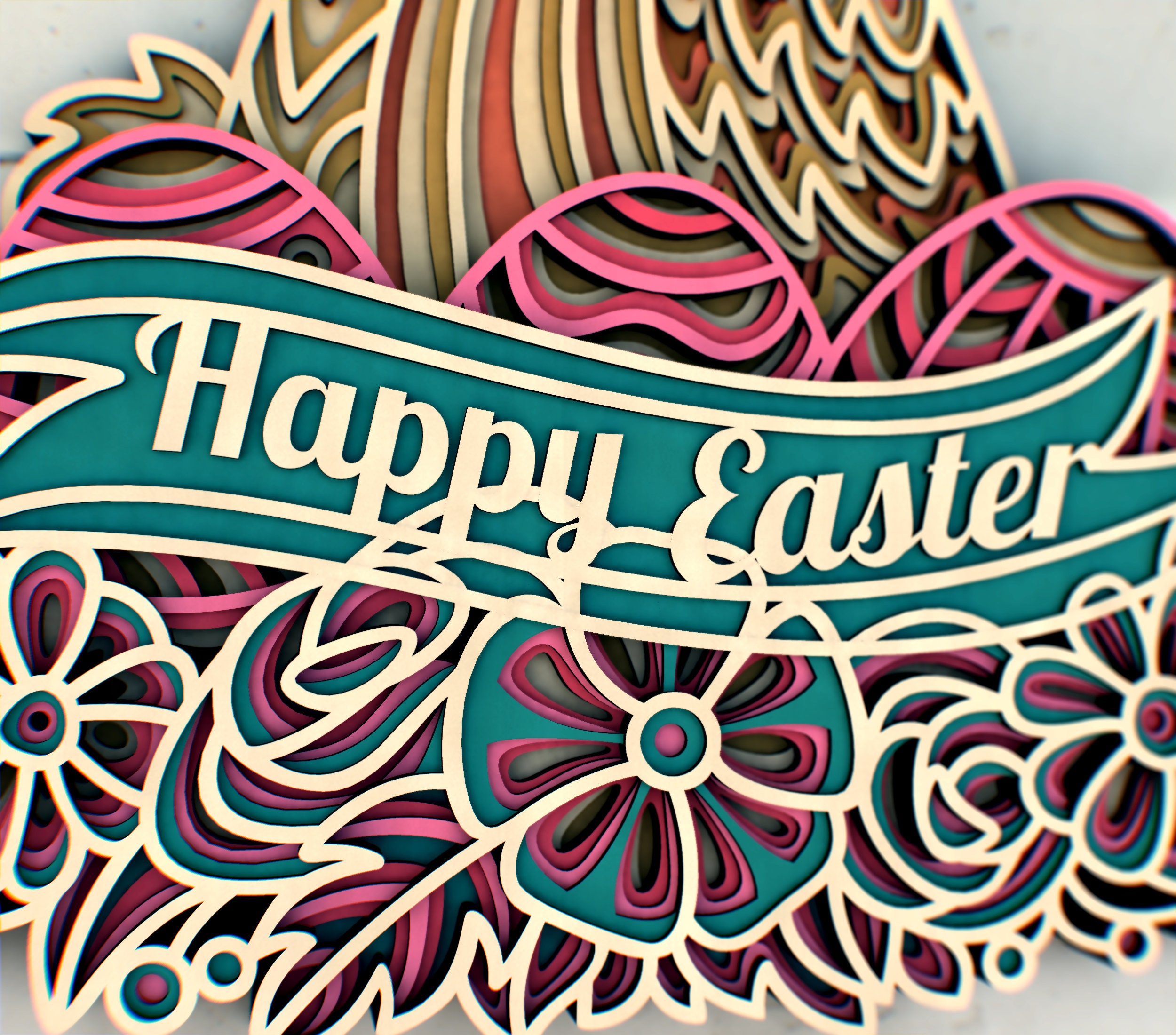 Easter Bunny 3D Mandala Svg Files, Multilayer Panel for Laser Cutting ...