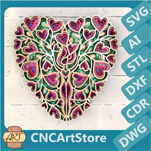 Woman Tree of Life 3D Mandala svg files, Multilayer Panel for Laser Cutting, SVG files,  DXF Templates for CNC router, 3D printer