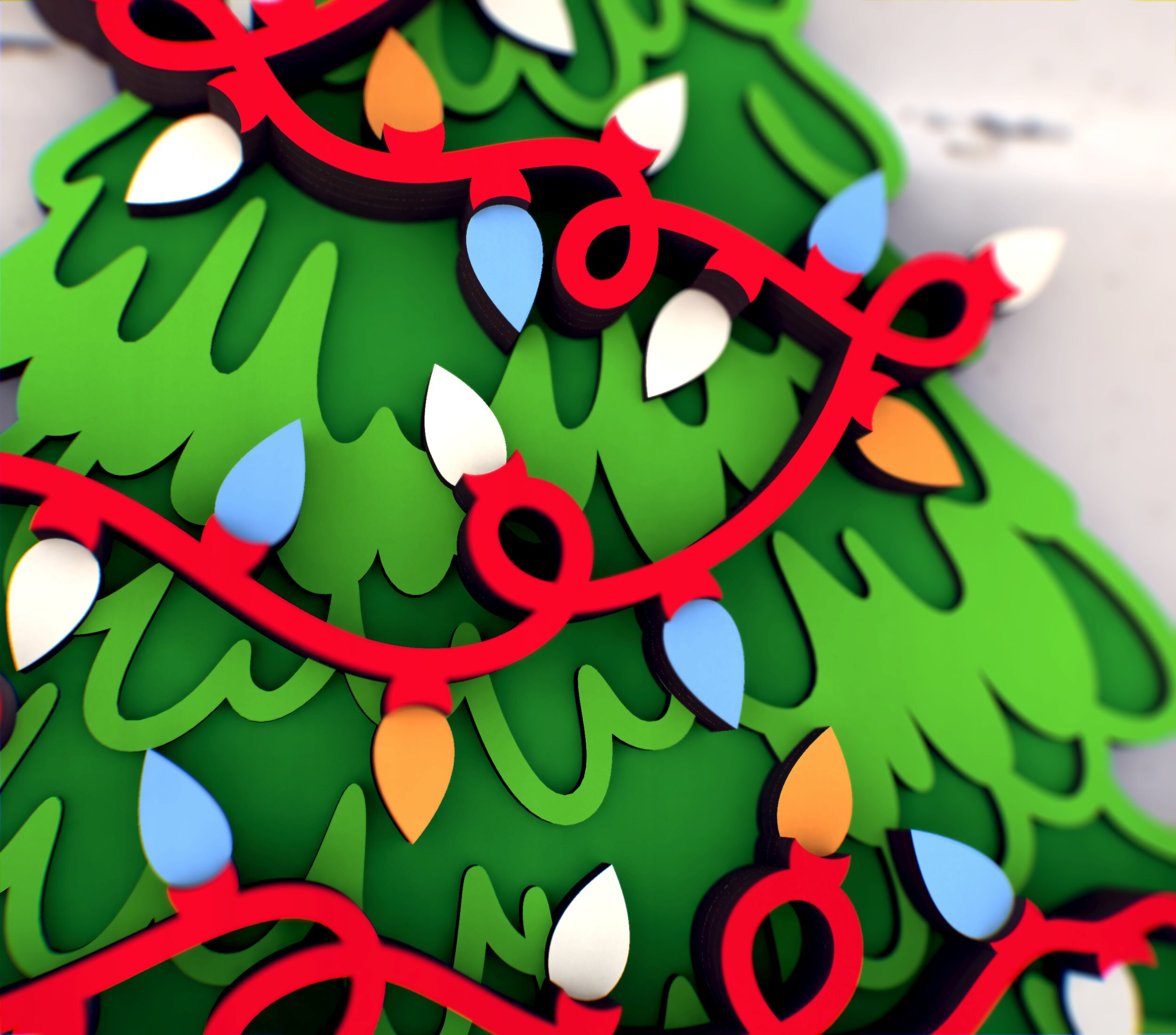 Merry Christmas Tree 3D SVG | 3D Mandala Laser Cut Files | Papercut ...