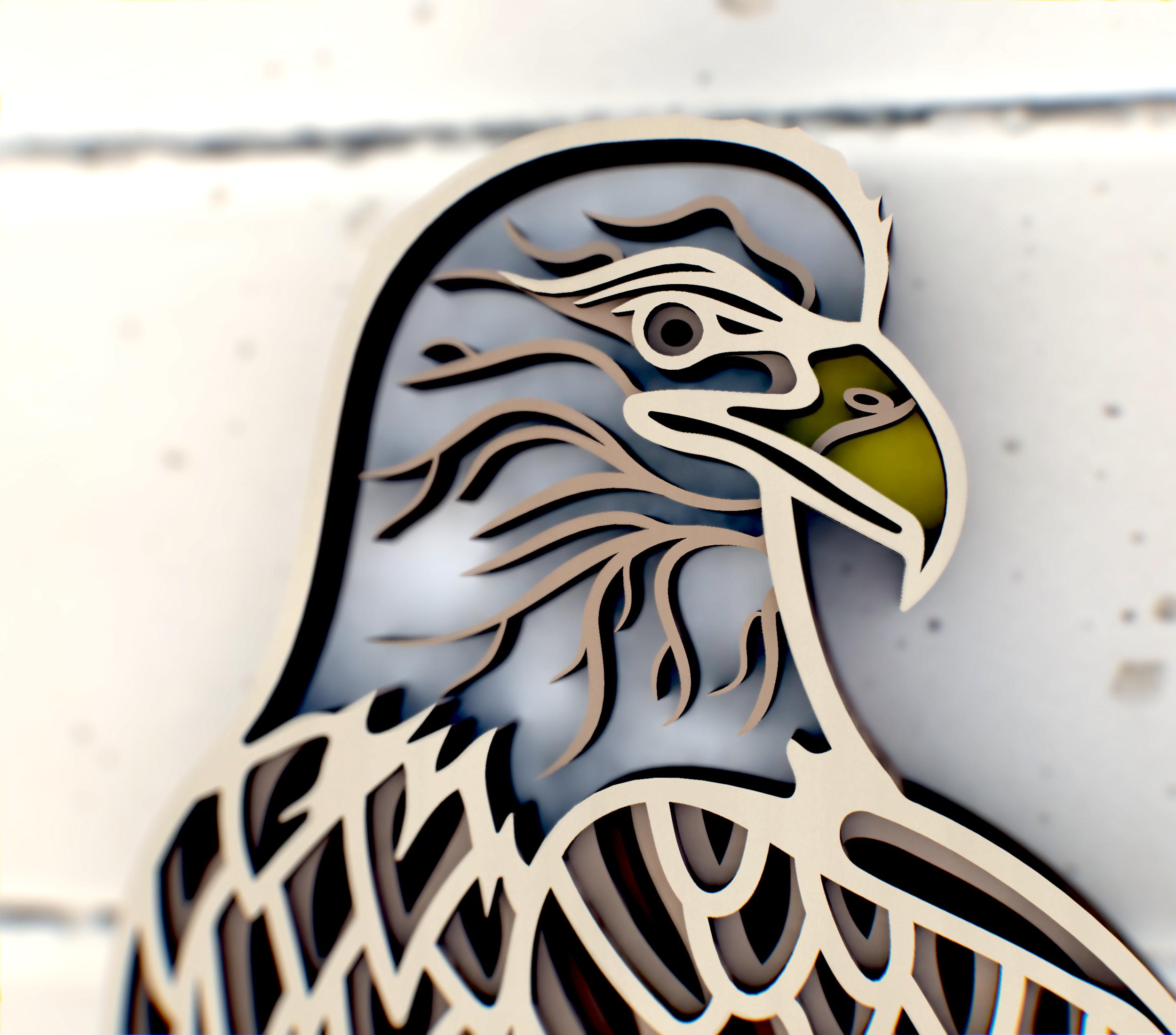 American Bald Eagle 3D Mandala SVG Files, Decoration Laser Cutting ...