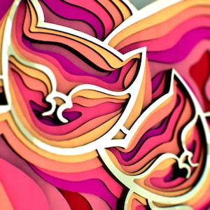 Cat Hearts 3D Mandala SVG Files, Files for Laser Cutting, Multilayer